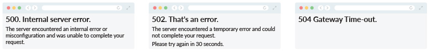 500 Error Codes HTTP 500 Server Error Codes